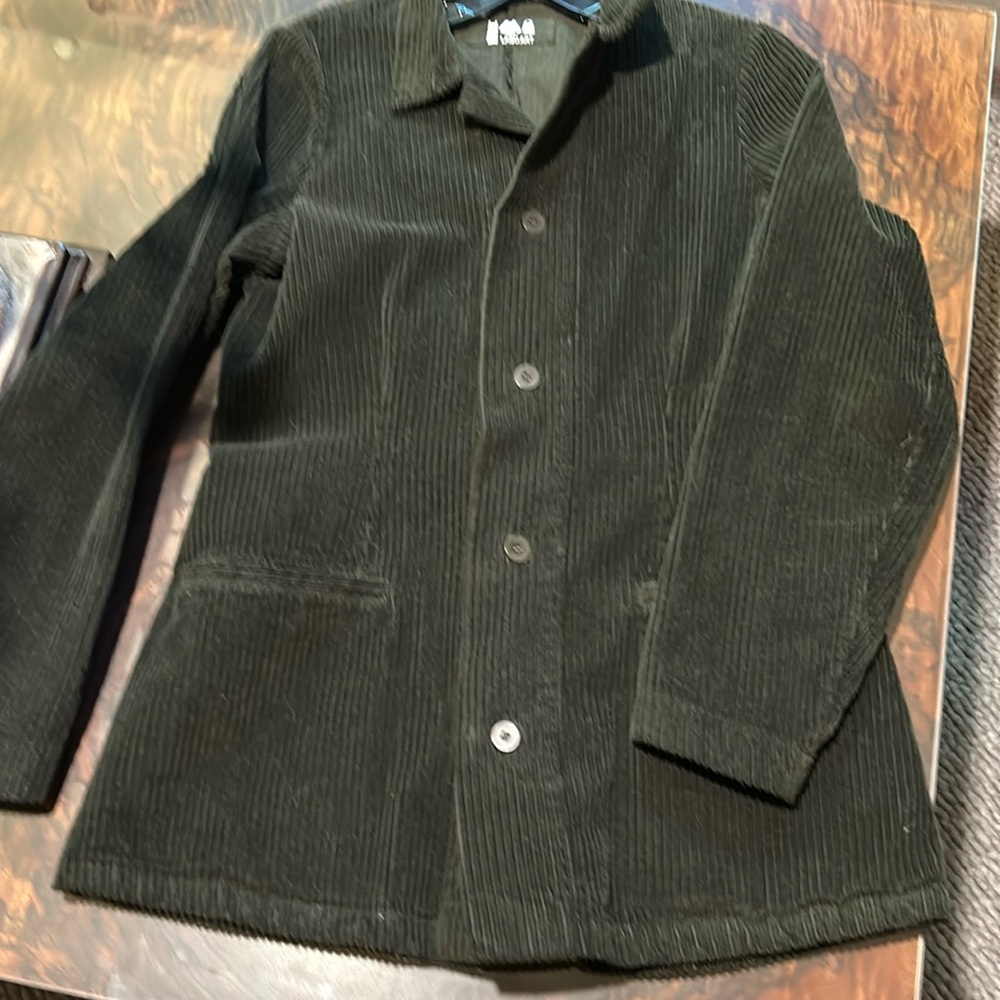 dark green corduroy shirt coat